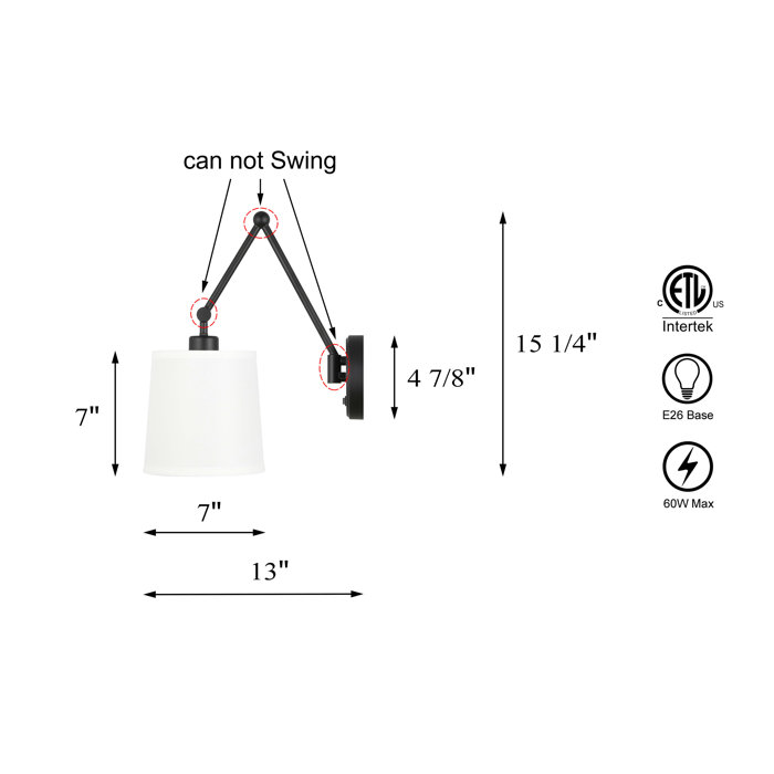 Latitude Run® Wall Lamp, Modern 1 Light Bedroom Wall Mounted Light With Fabric Shade & Reviews